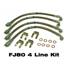 IPOR Stainless Steel Caliper Brake Line Kit,  FJ80, 93-97, Front & Rear